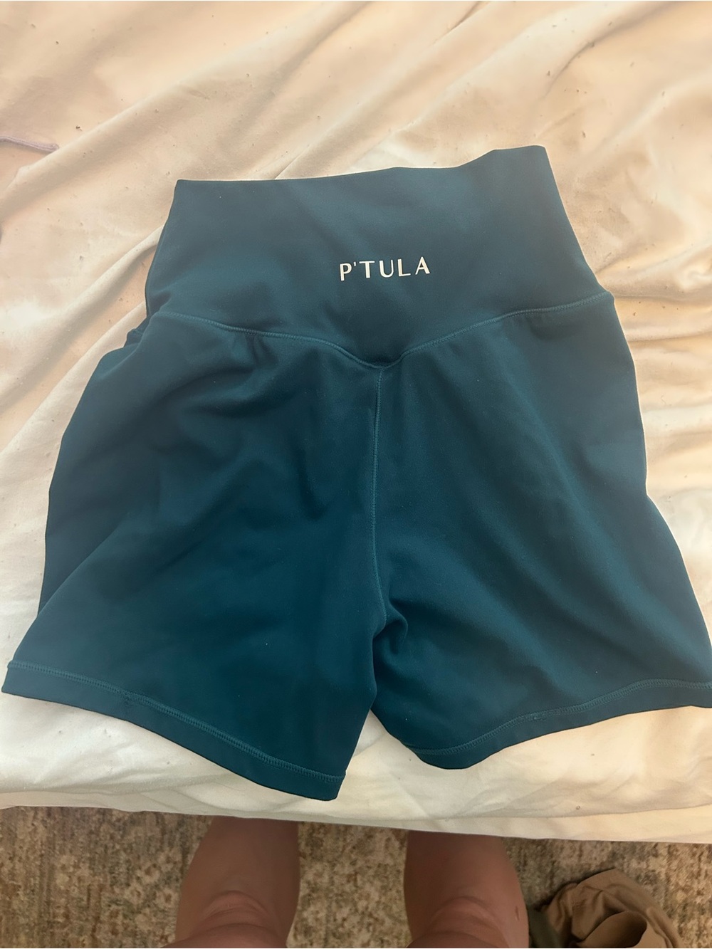 P'tula High-Waist Teal Bike Shorts